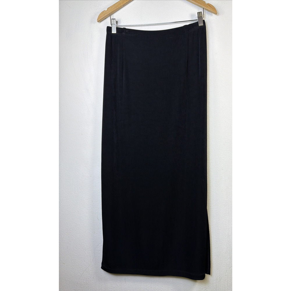 Chico's size 2 US large 12 14 maxi black travelers Black Knit Pull on Skirt knit